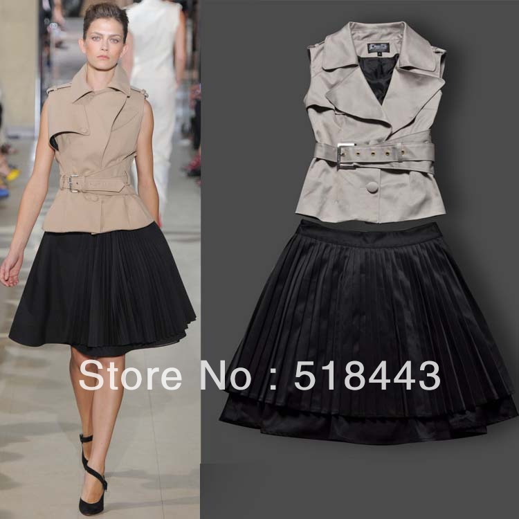 Yang's Fashion fashion women's 2013 classic elegant casual skirt twinset vest set half-skirt