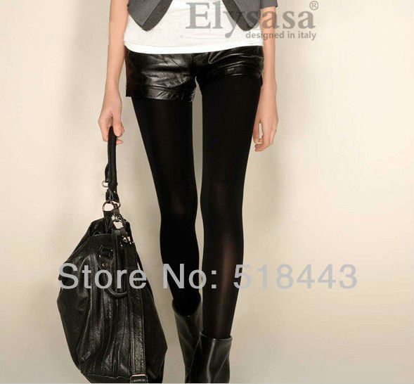 Yang's women new arrival fashion elastic waist short PU leather pants shorts