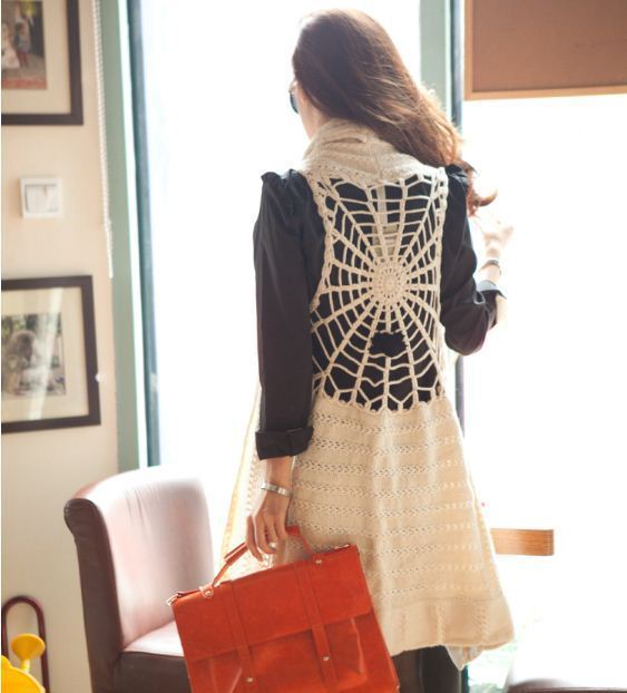 Yarn vest female autumn and winter 2012 new arrival long design personality sleeveless cardigan sweet straight solid color