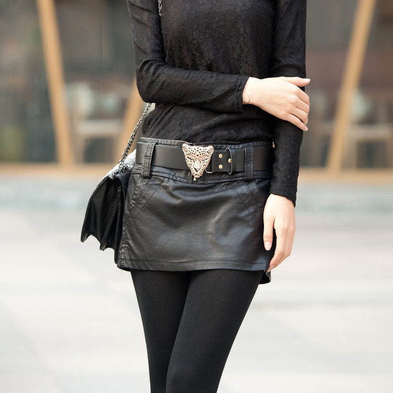 YC010 women 2013 spring winter  slim PU pant skirt slim hip bust skirt leather short skirt skorts