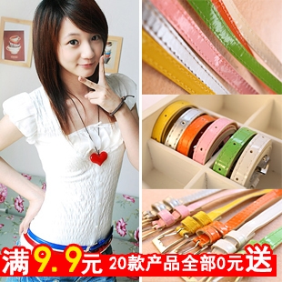 Yd012 fashion all-match bright color PU belt women's patent leather belt candy color belt