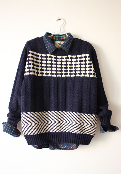 Yeah ! fashion preppy style vintage knitting yarn twist color block wheat o-neck pullover sweater