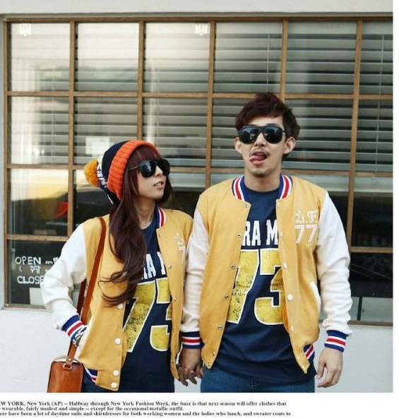 Yellow 2012 Autumn Winter Men's Women's Manufactory Suppy Korean NO 77 Letter LF Sport Varsity Baseball Jacket Coat S-XL