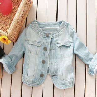 Ym900 2012 spring three quarter sleeve o-neck single breasted all-match denim outerwear