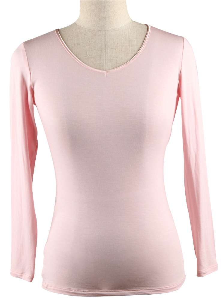 Yousilk wire modal silk heart o-neck top basic shirt thermal upperwear