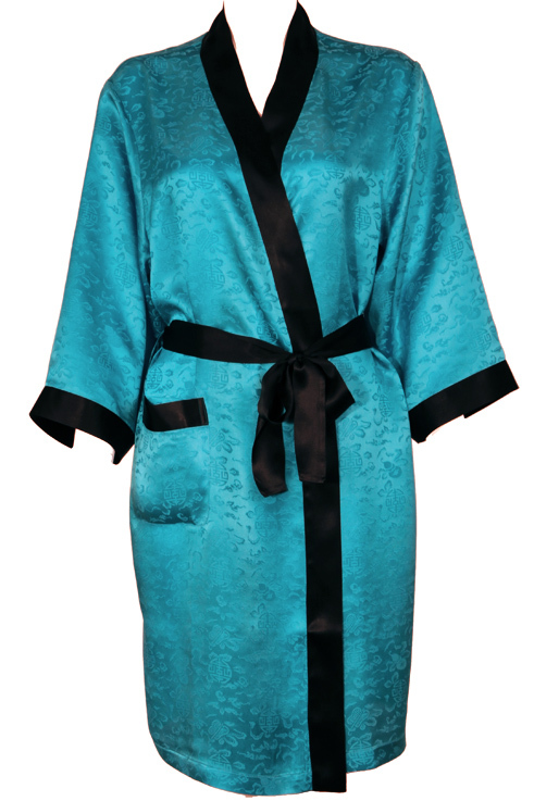 Yousilk wire mulberry silk lounge robe Women print pattern sleepwear