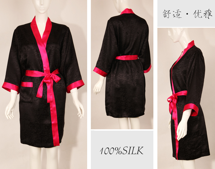 Yousilk wire mulberry silk robe print pattern women's lounge sleepwear