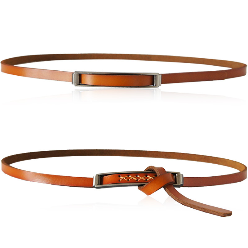 Yrxj cowhide women's thin belt decoration genuine leather tieclasps strap Women all-match fs1082