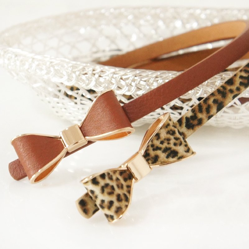 Yrxj fashion all-match genuine leather bow decoration thin belt decoration female strap Women yf348