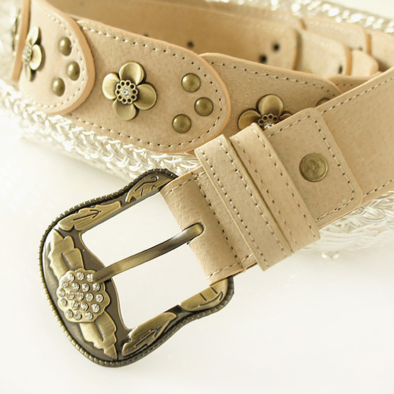 Yrxj fashion rhinestone vintage buckle decoration strap Women genuine leather women's belt all-match c327