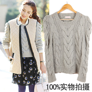 Yuki's Closet Free Shipping Autumn rebecca taylor slim handmade flower knitted sweater