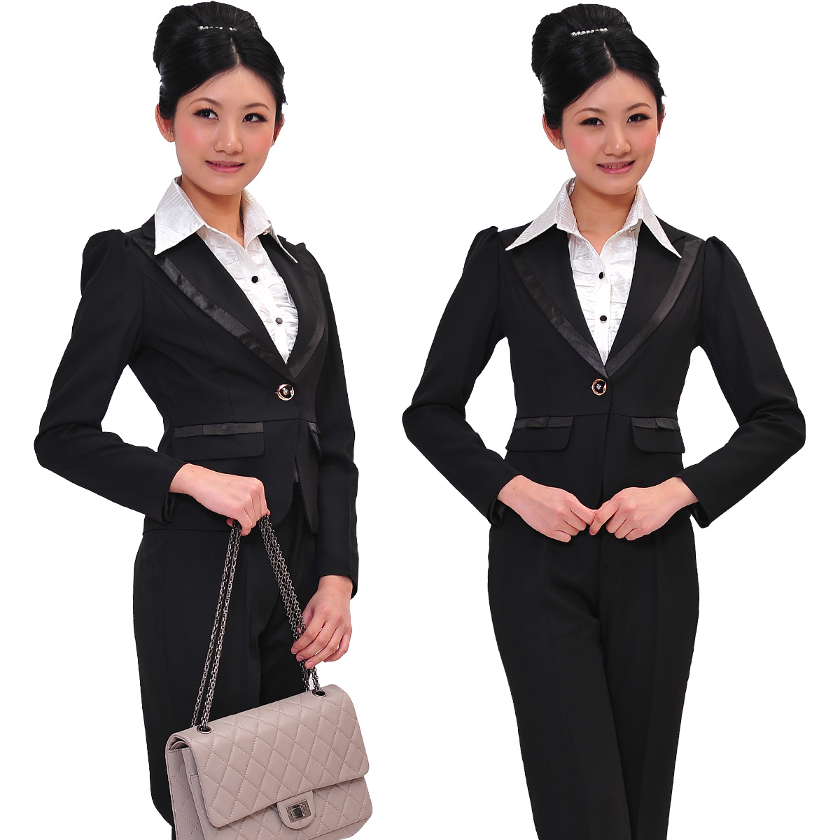 Yx09 uniforms work wear long-sleeve front desk ol slim professional set work wear female