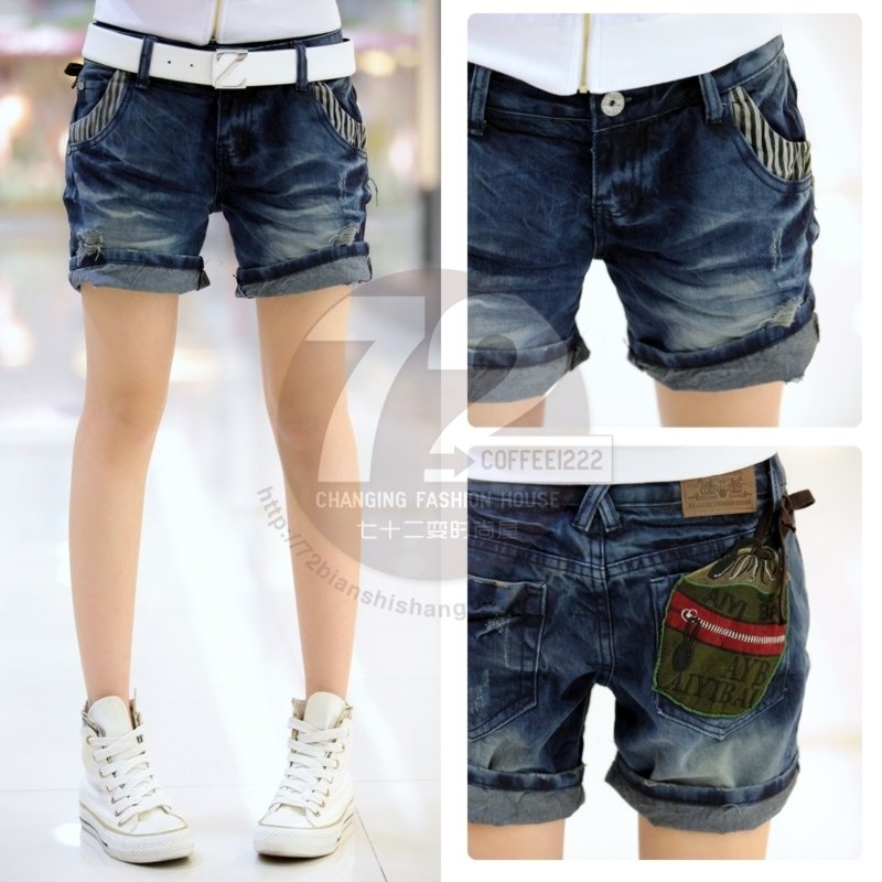 Yx9928 2012 summer applique roll-up hem casual street hiphop jeans shorts