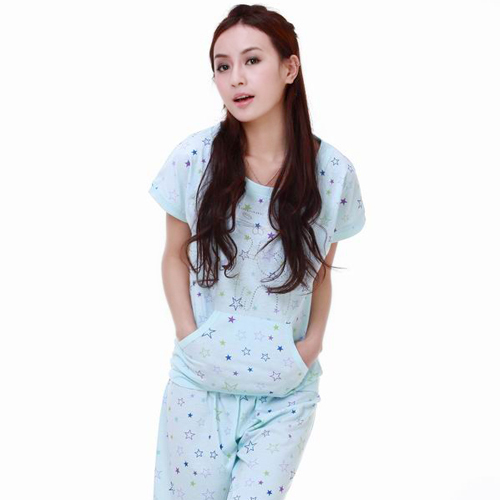 YY-0021, Nightgown female cotton sleepwear female lounge short-sleeve set,FREE SHIPPING