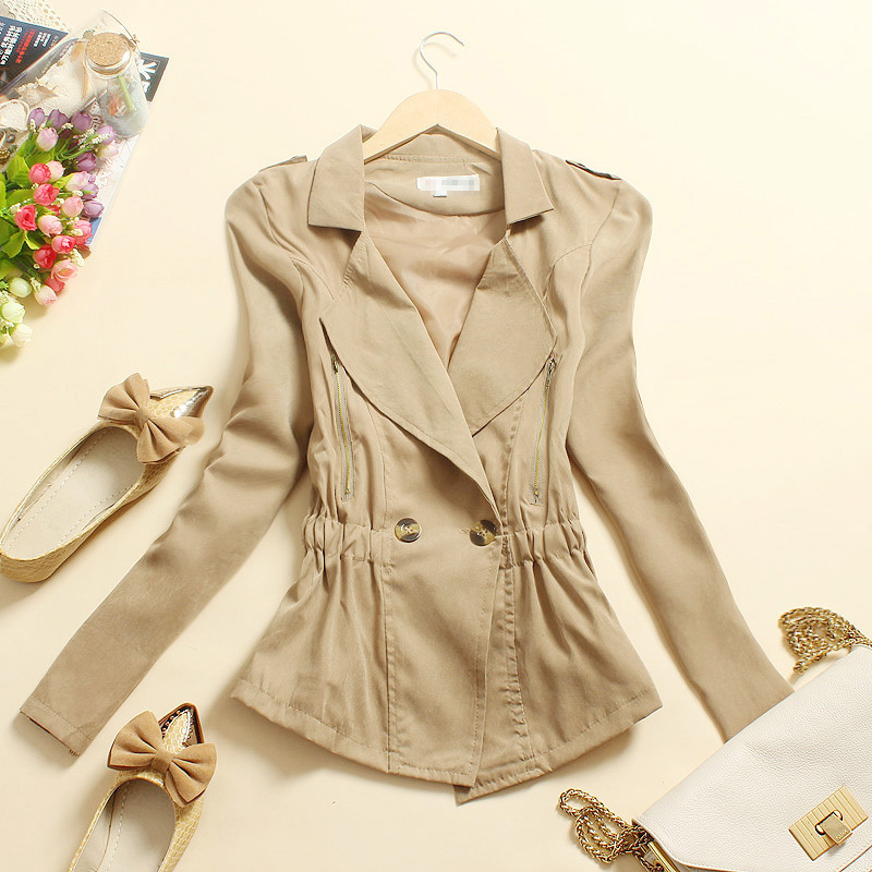 Z011-886 female 2012 slim buckle suede fabric long-sleeve regular style short jacket