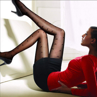 Z0131 summer female ultra-thin jacquard stockings love grid sexy pantyhose socks