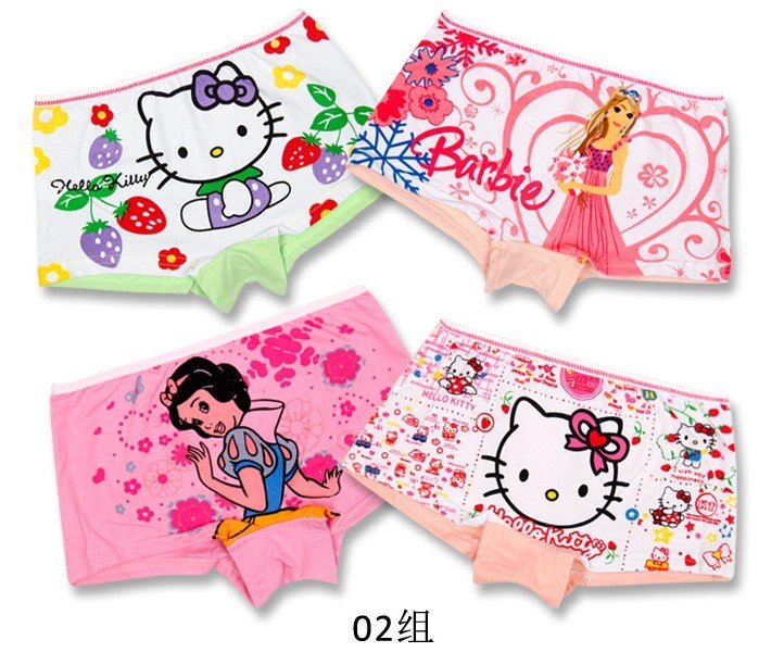 Z8117 girls underwears kids Hello kitty  cute cartoon watermark  fit 3-8years 16pcs/lot  more colour  Random