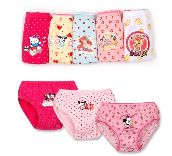 Z8184 girls underwears kids cartoon underwears  fit 3-14yrs 36pcs/lot more cute  colour  Random