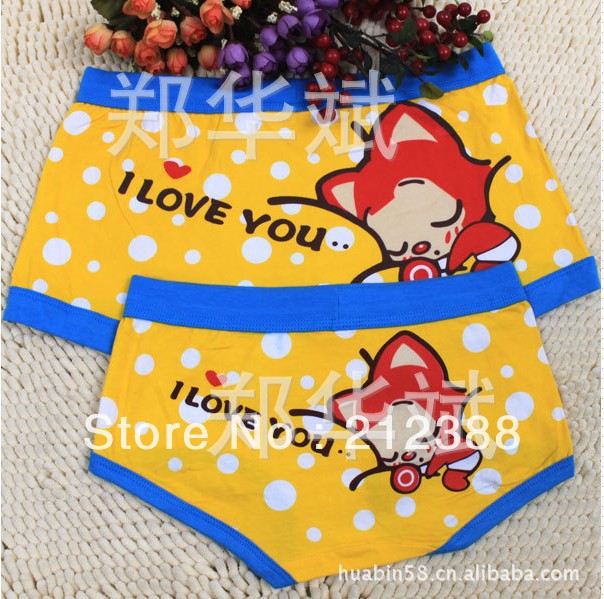 Z956 Fashion cotton and Lycra  material underware for men's and women Korean Cute little raccoon dog pants couple underware