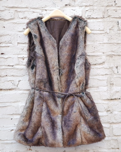 Za a str d vari s new arrival medium-long faux vest V-neck vest outerwear vest