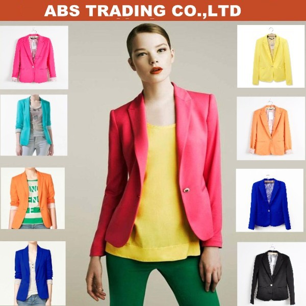 Zar Blazer Women 2012 2013 Small Suit Turn-down Collor High Quality Jacket Candy Color Tunic One Button Coat XS S M L