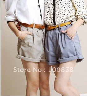 zc06020 British Plus Size High Waist Women Casual Shorts