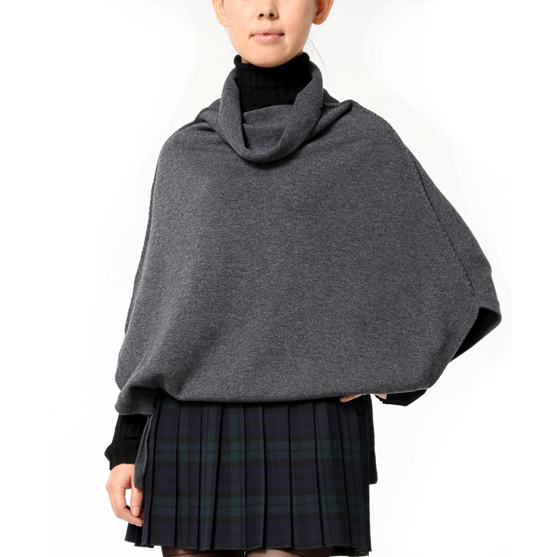 Zene fashion spring and autumn loose thickening pure wool sweater cape sweater outerwear female