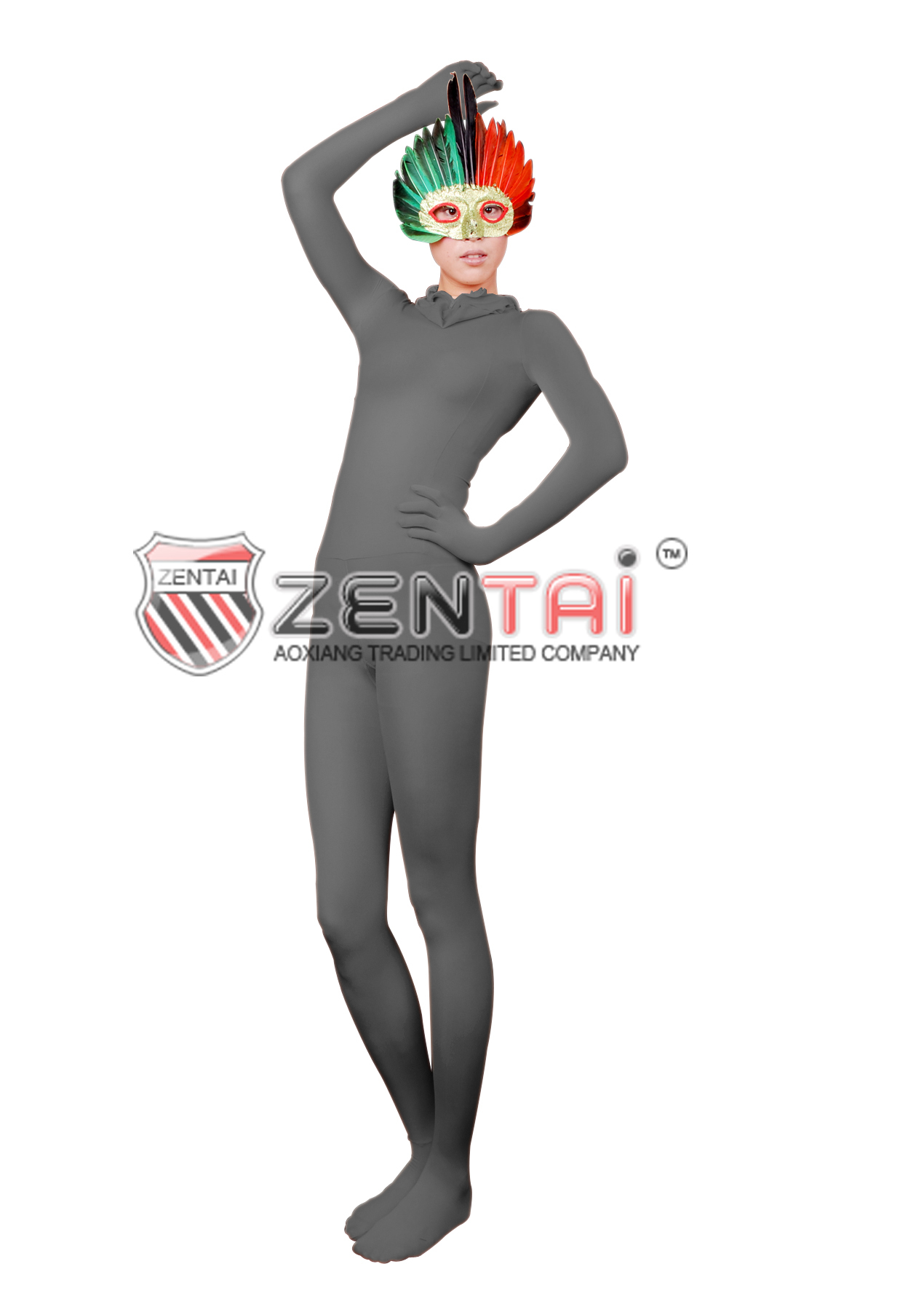 Zentai grey velvet all-inclusive tights j08