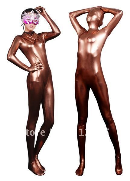 Zentai One Piece Shaper Coffee Plastic Suits T09