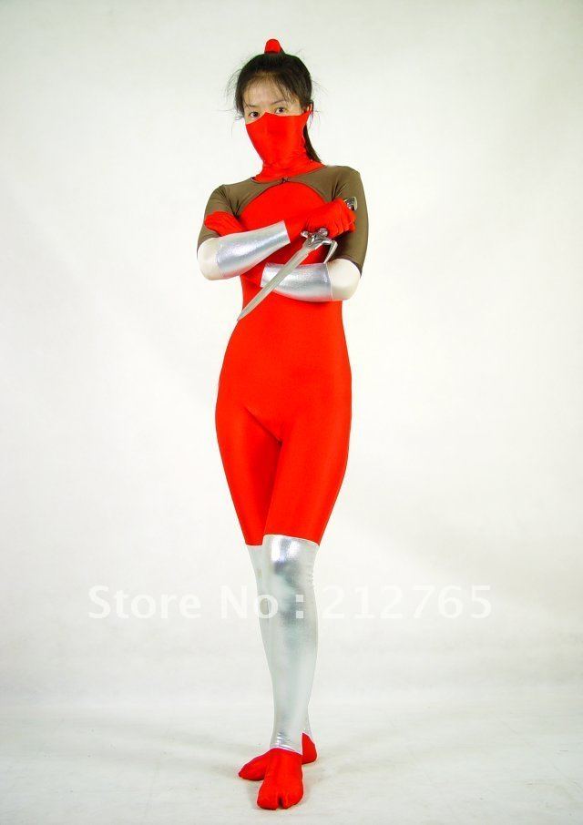 Zentai One Piece Shaper Red Color Block Decoration All-inclusive Tights M29