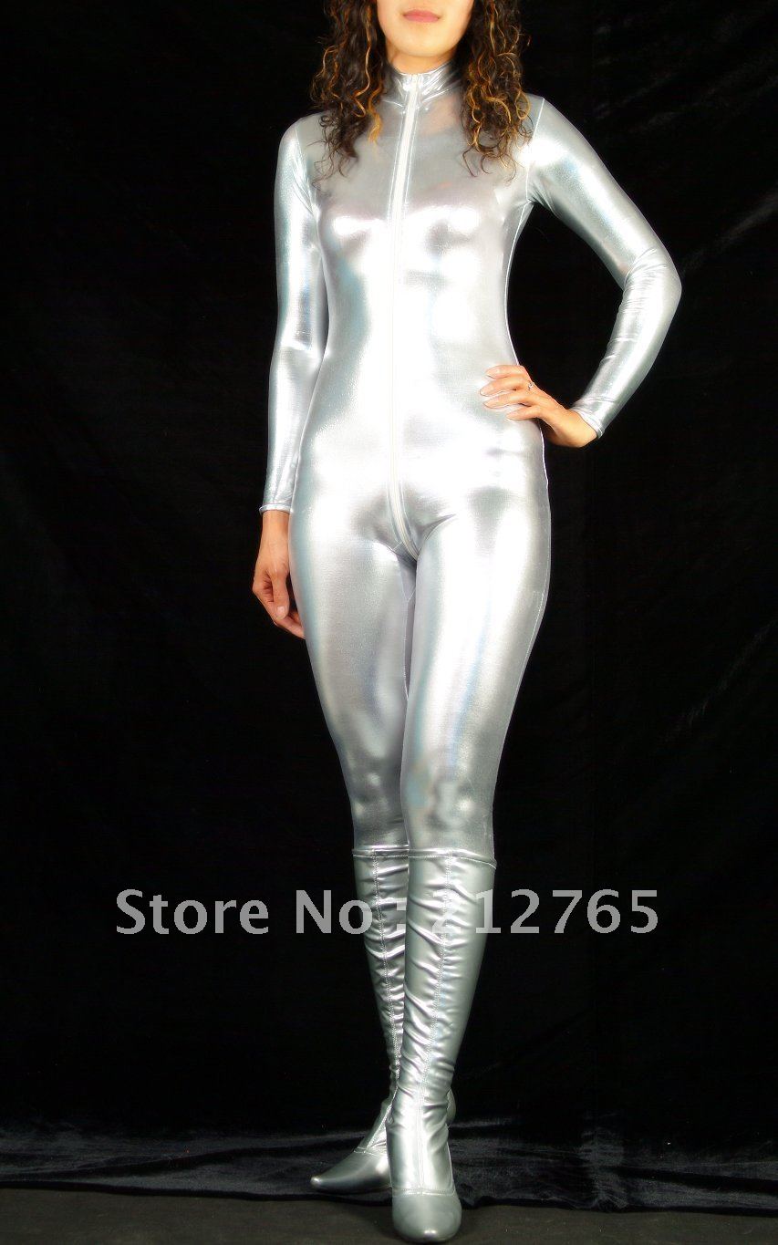 Zentai One Piece Shaper Silver Glue All-inclusive Tights M51