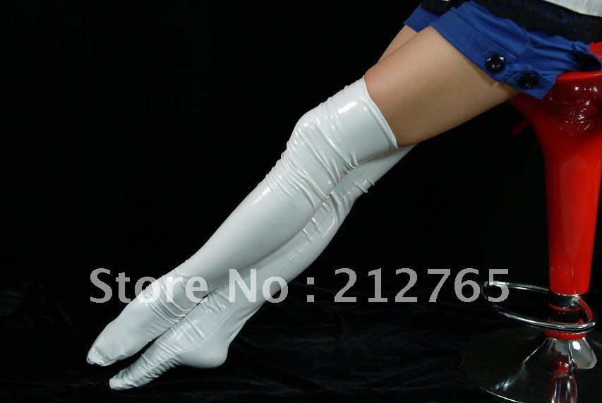 Zentai One Piece Shaper White PVC Stockings TT08