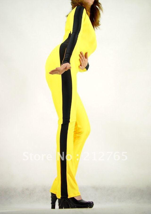 Zentai One Piece Shaper Yellow Black Leotard All-inclusive Tights M08