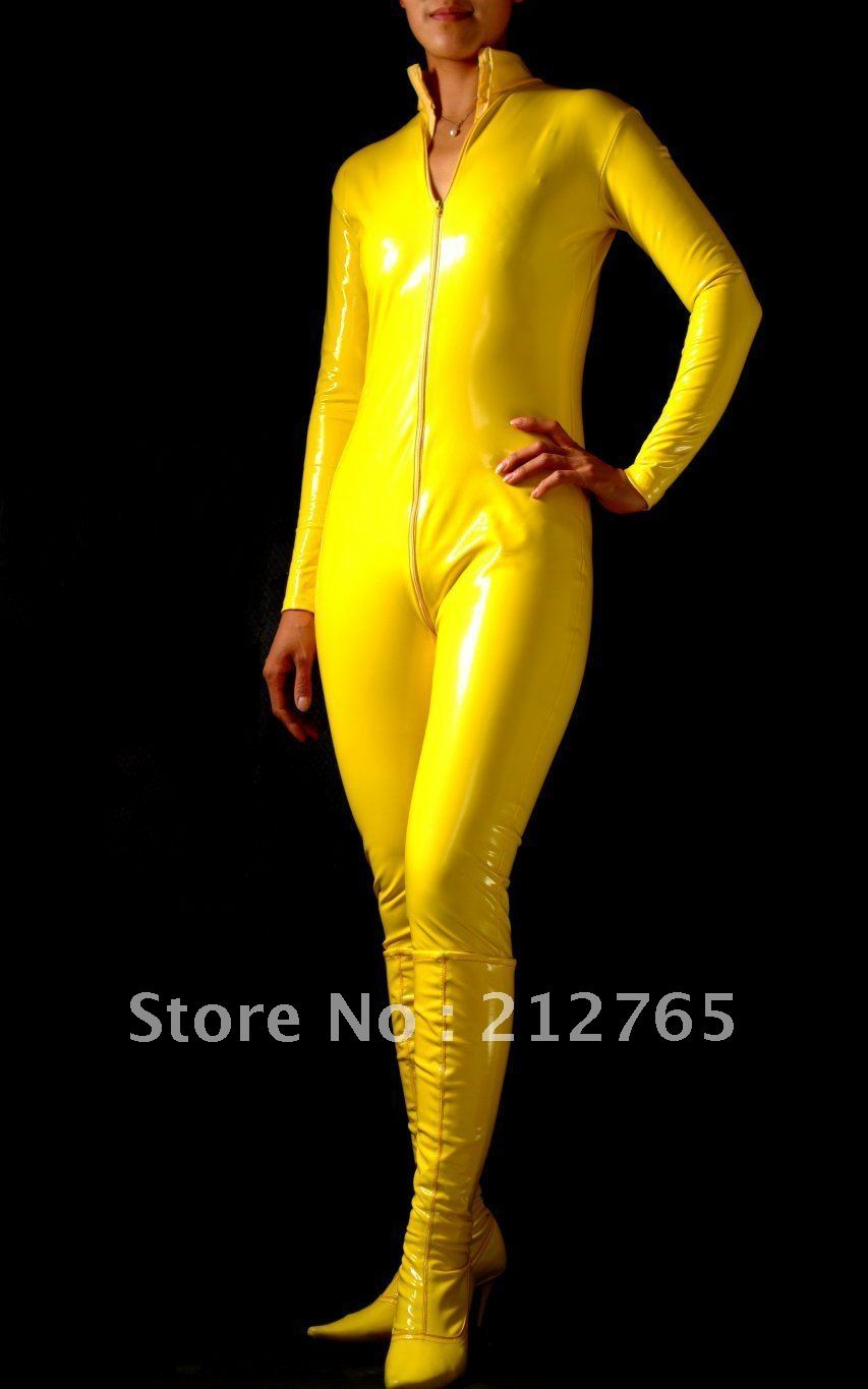 Zentai One Piece Shaper Yellow Compound Coating All-inclusive Tights M38