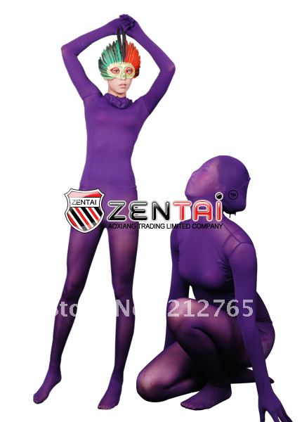 Zentai Purple Velvet All-inclusive Tights J03