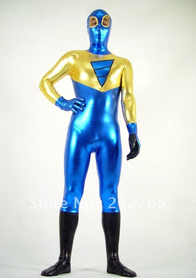 Zentai Shaper Blue Gold Black ColorAll-inclusive Tights PS021