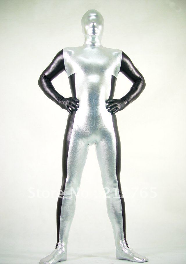 Zentai Suits Black Silver Colorful Decoration Glue  PS019