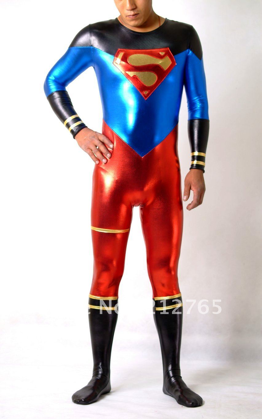 Zentai Suits Blue And Red Colorful Super Man All-inclusive Tights PS051