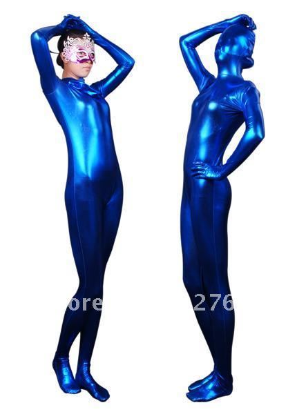 Zentai Suits One Piece Shaper Deep Blue Glue All-inclusive Tights T02