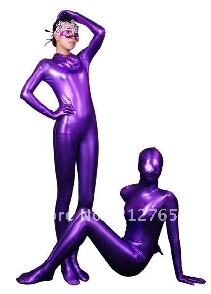 Zentai Suits One Piece Shaper Purple Plastic All-inclusive Tights T10