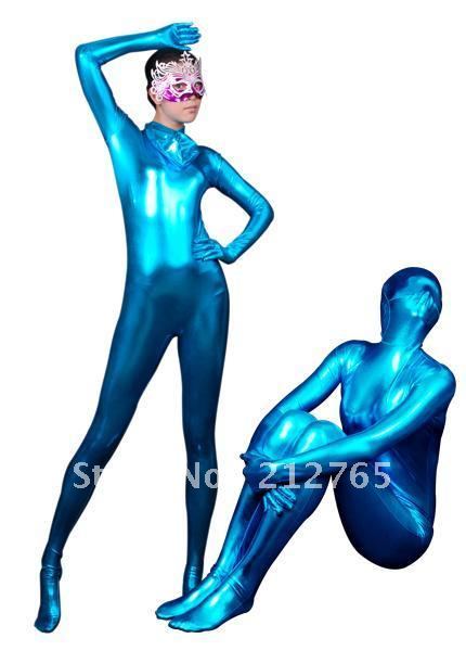 Zentai Suits One Piece Shaper Sky Blue Glue All-inclusive Tights T08