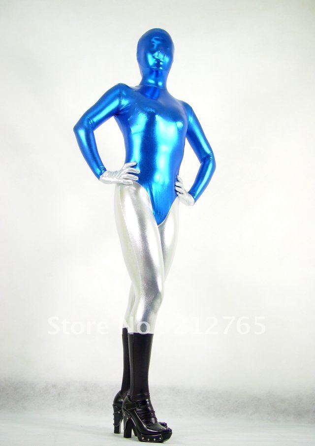 Zentai Suits Shaper Black Colorful Decoration Glue Tights PS014