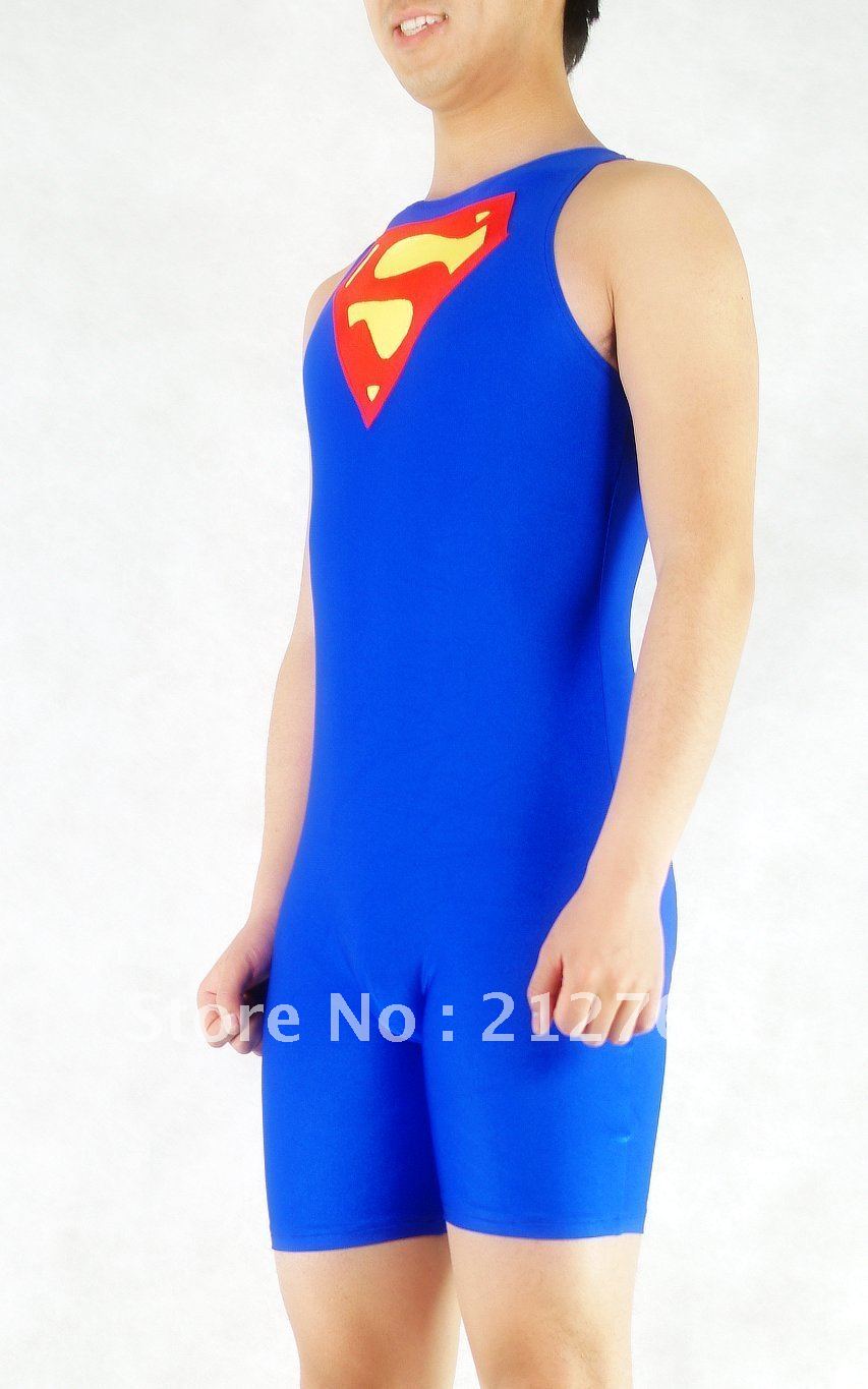 Zentai Suits Shaper Blue Super Man Half a Pack Tights Z33