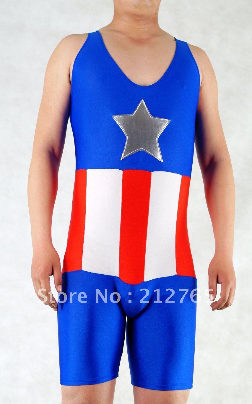 Zentai Suits Shaper Decoration Star Stripes Leotard M112