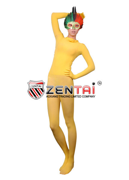 Zentai Suits Shaper Musteredmustard Color Velvet FullBody  Tights J04