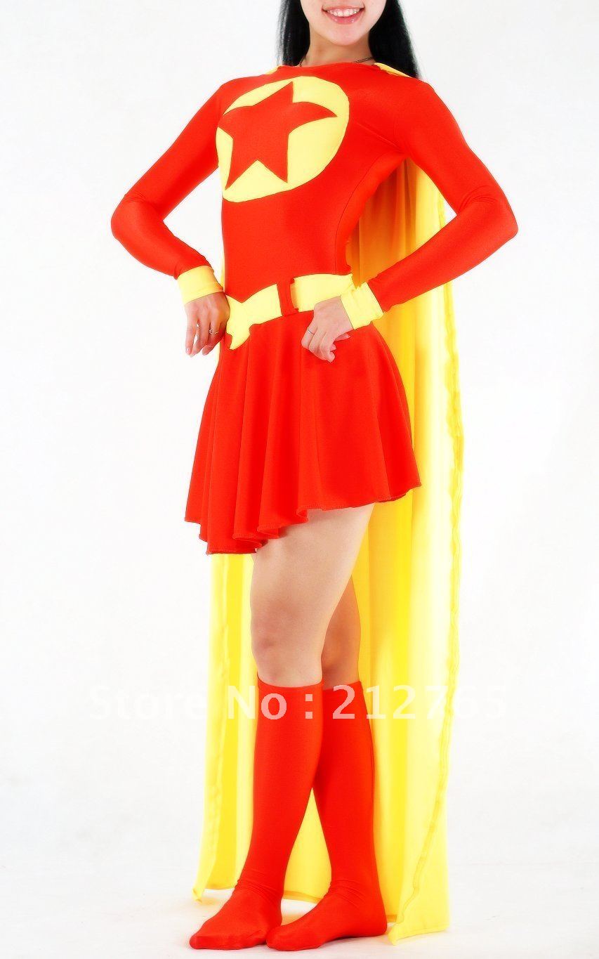 Zentai Suits Shaper Red Color Block Decoration Straitest Set Belt Cloak Z26