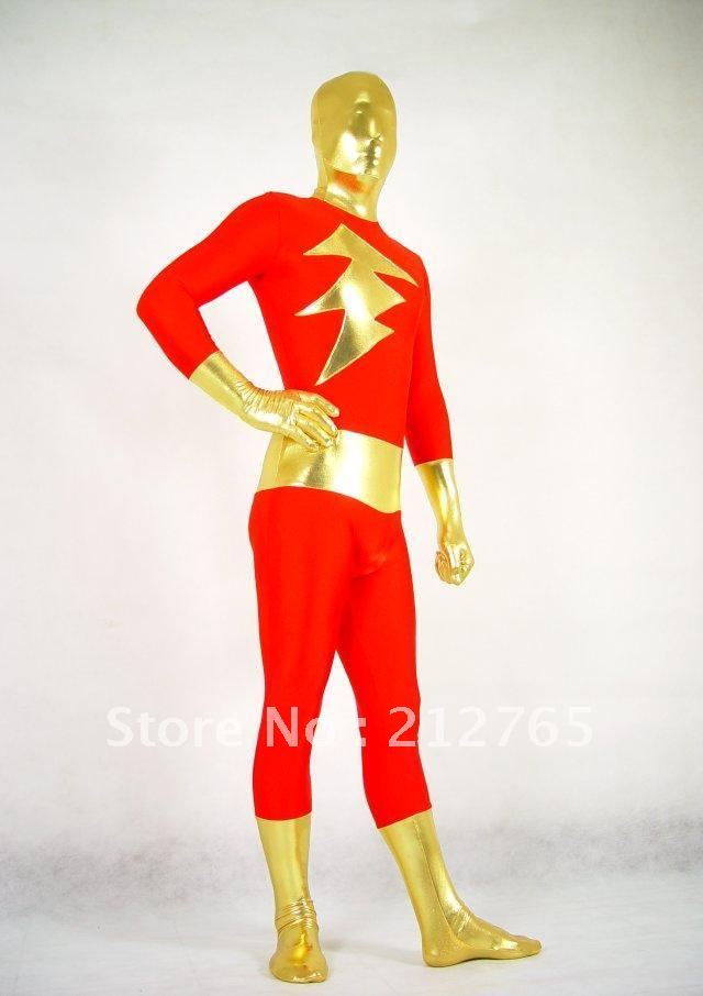 Zentai Suits Shaper Red Gold Colorful Gum All-inclusive Tights PS007