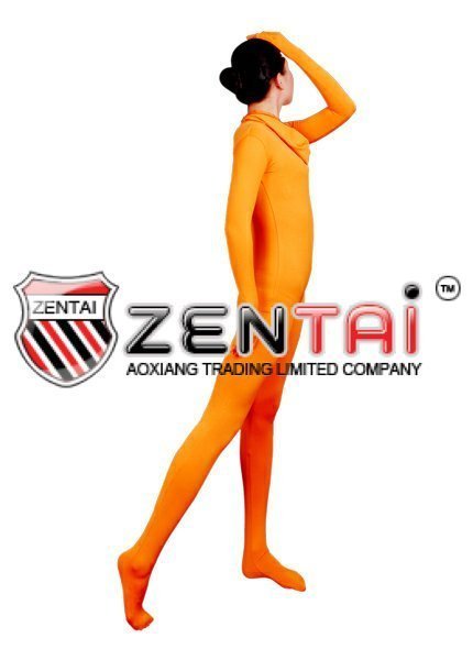 Zentai Underwear Orange Turtleneck Shaper Corset Material A008