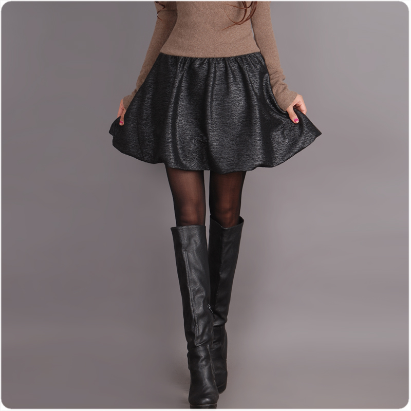 Zg2012 brief all-match bust skirt short skirt a-line skirt Leather freeshipping