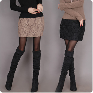 Zg2012 sweet lace slim hip skirt step skirt half-length short skirt 7 195 Leather fashion